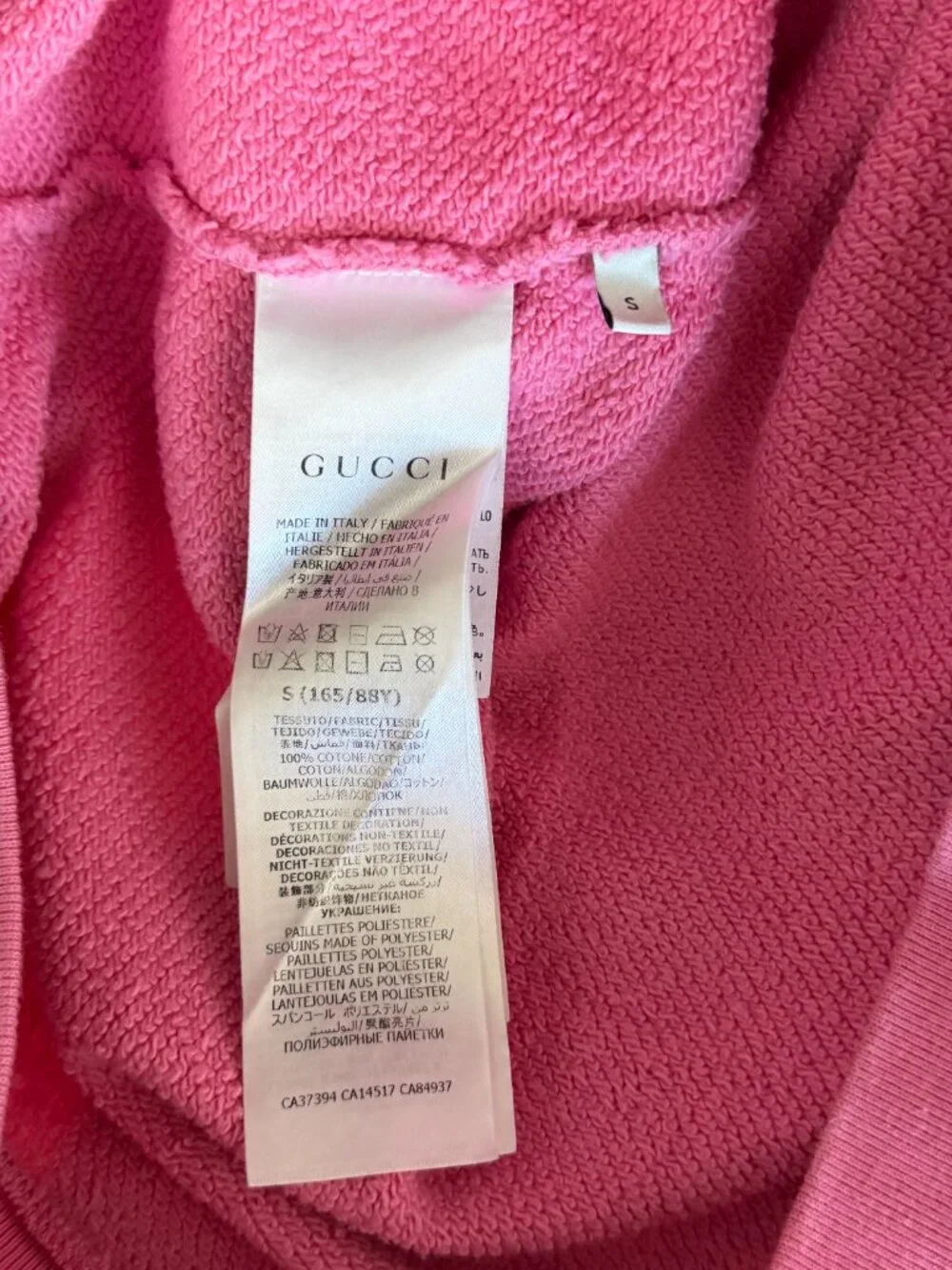 Gucci Pink Apple Sequin Logo Hoodie